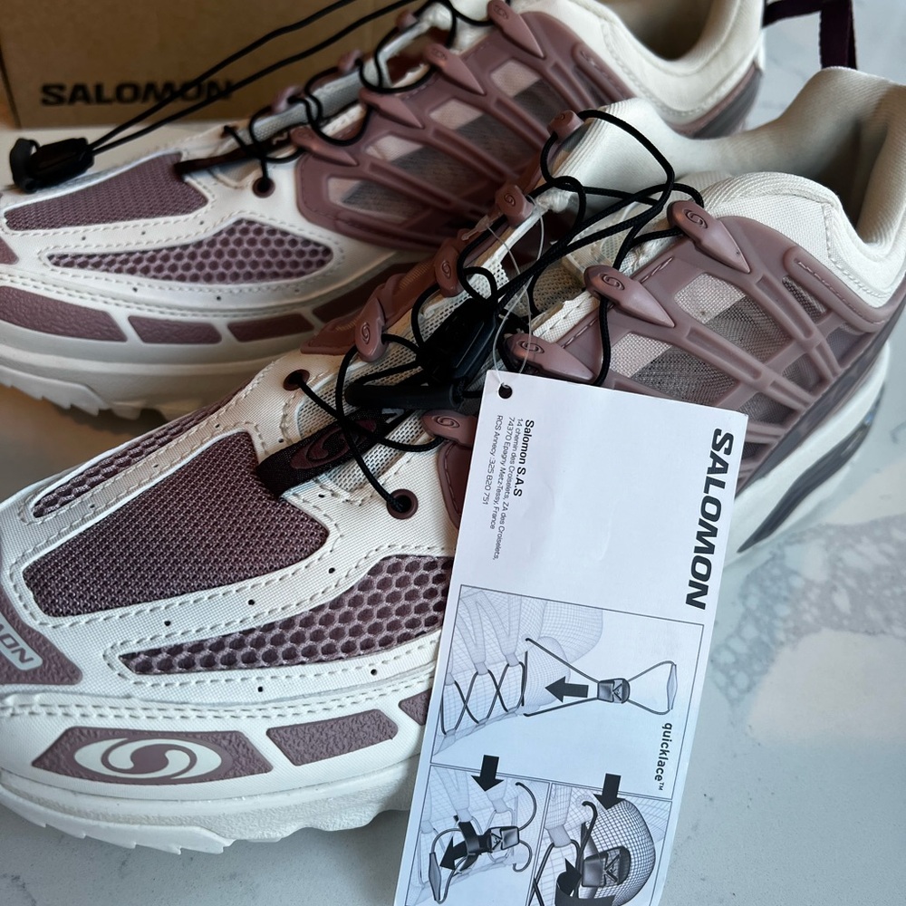 Salomon White and Mauve Trail Shoes